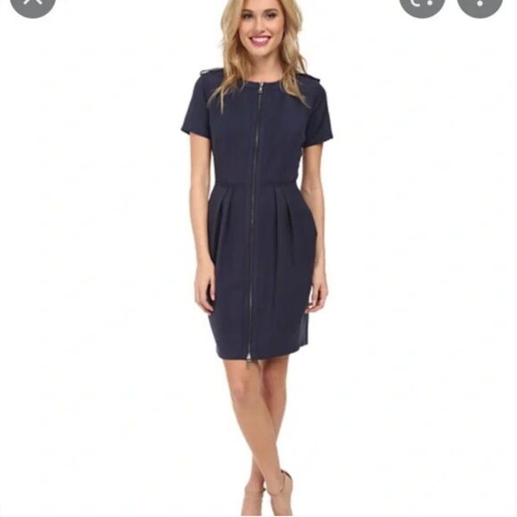 BCBG MaxAzria Thick Work "Kammy" Dress in Navy sz 06 - Picture 3 of 10